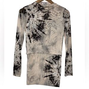 Fashion Nova Body Con Tie Dye Crop Top Skirt Set Women’s Large